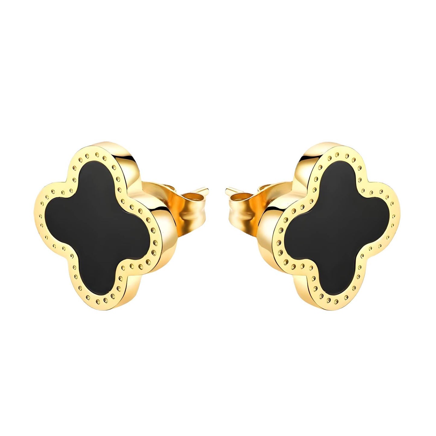 BLACK STAR CLOVER EARRINGS