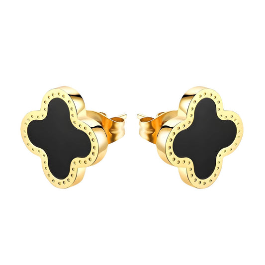 BLACK STAR CLOVER EARRINGS